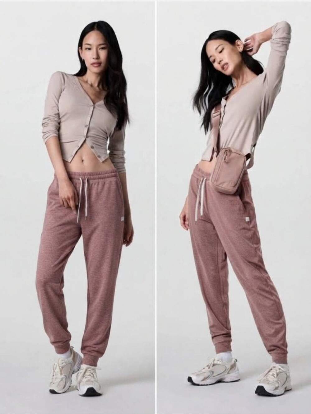 Vuori Performance Jogger Dusty Rose Heathered Pants Size L Loungewear Athleisure